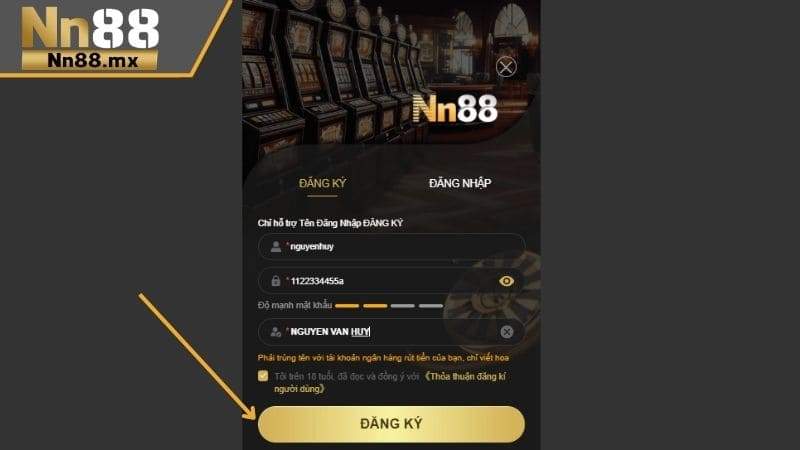 Đăng ký NN88 thành công