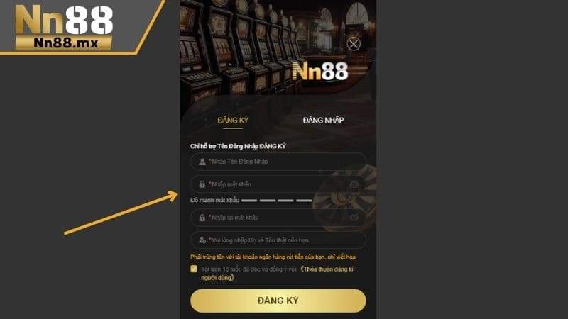 Điền thông tin đăng ký NN88