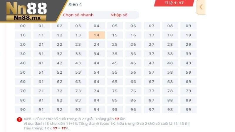 Xiên 2 ăn bao nhiêu được tính theo từng nhà cái khác nhau